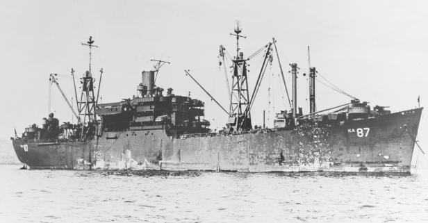 USS_Duplin_(AKA-87)_at_anchor,_circa_in_1945_(NH_78560)